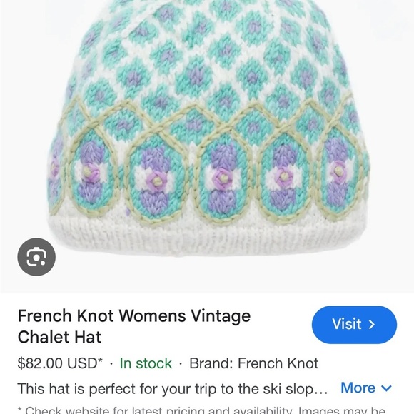 French Knot Vintage Chalet Colorful Knit Beanie with Pom Pom New with Tags main image 5
